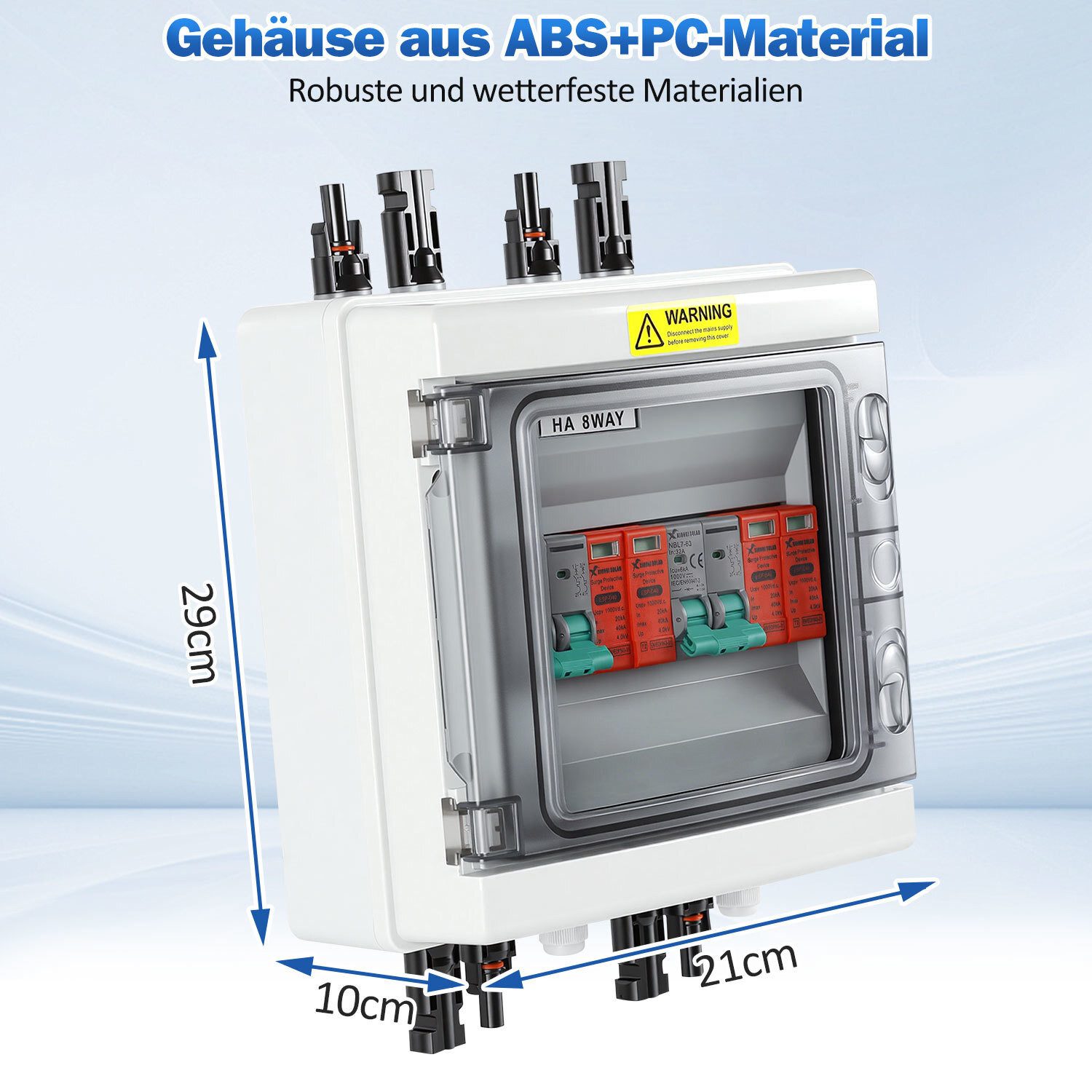 Clanmacy Verteilerbox Solar Anschlusskasten Überspannungsschutz PV DC 2-Strings Photovoltaik