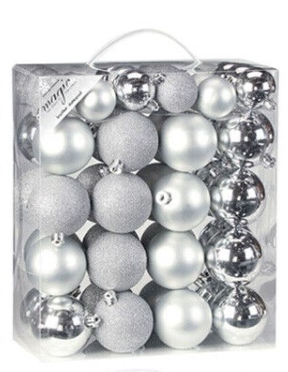 INGE-GLAS® Weihnachtsbaumkugel Weihnachtskugeln Silber, Ø 4 & 6 cm, 50 Stüc günstig online kaufen