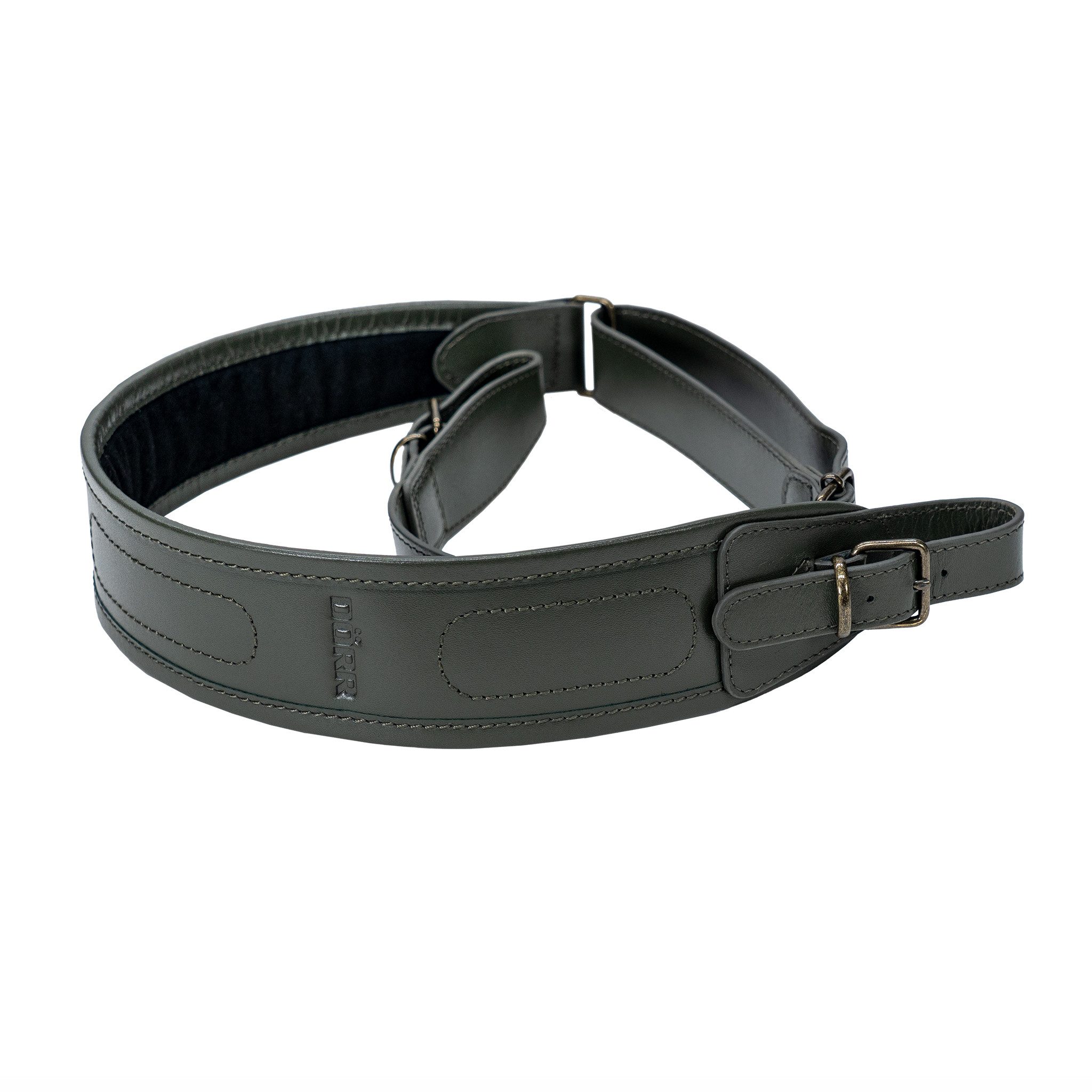Dörr Umhängetasche Gewehrriemen 100-120cm, rutschfeste & gepolsterte Schulterauflage, Aus echtem Leder, handgefertigte Qualität, stabile Verarbeitung