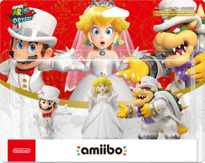 Nintendo amiibo Hochzeits Mario + Peach + Bowser Mario Odyssey Collection Switch-Controller (Super Mario Odyssey 3er Pack, 3 St., Digitale Inhalte)
