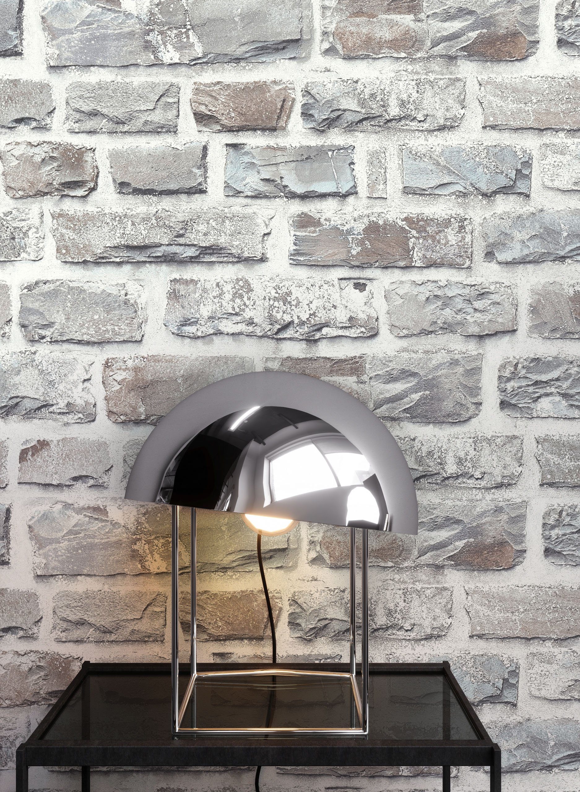 Newroom Vliestapete, Steintapete Grau Ziegelstein Backstein Mauerwerk Klink günstig online kaufen