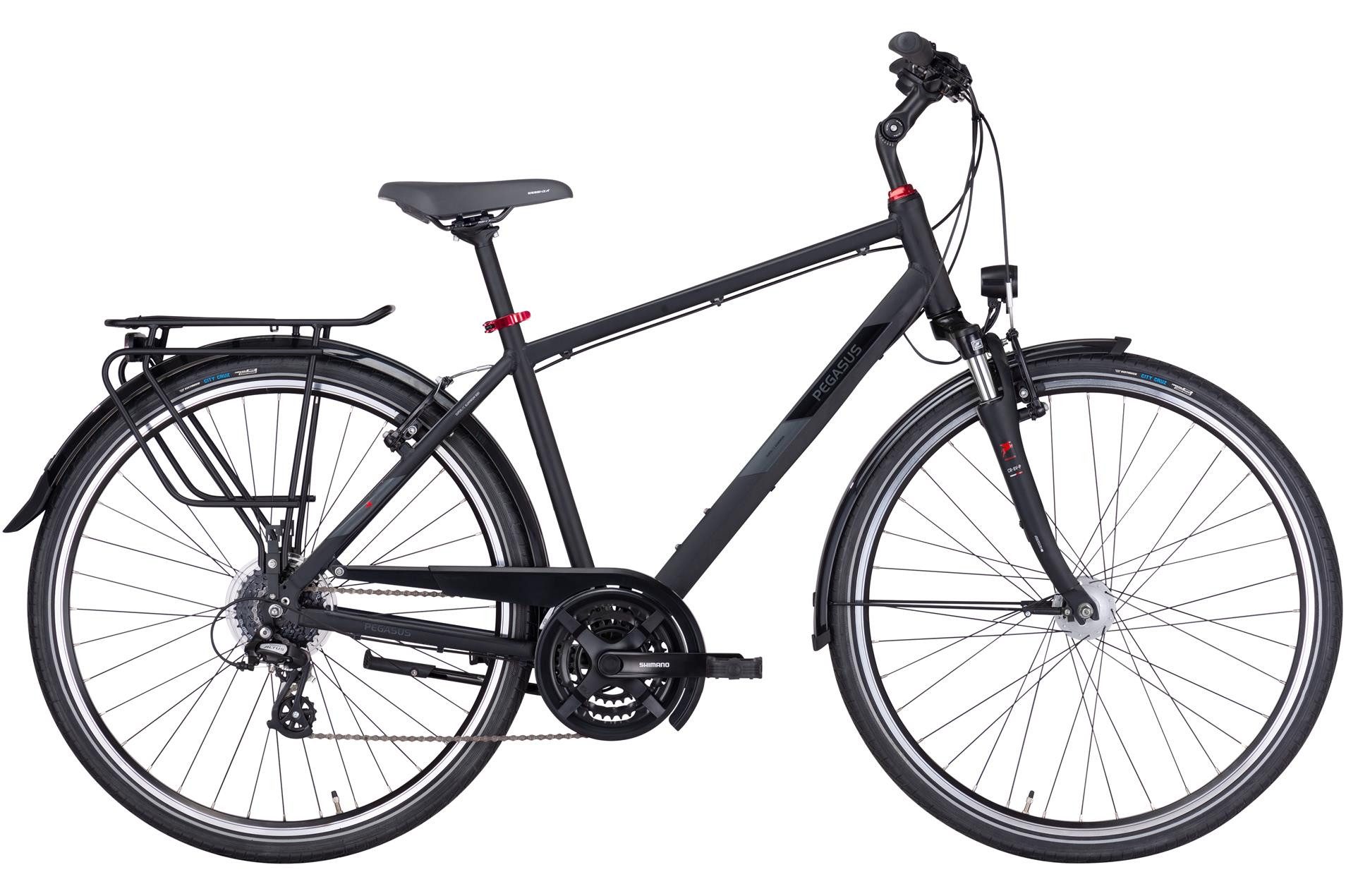 Pegasus Trekkingrad Pegasus Solero SL 24 Herren schwarz 2026, 24 Gang Shimano Altus RD-M310, Kettenschaltung