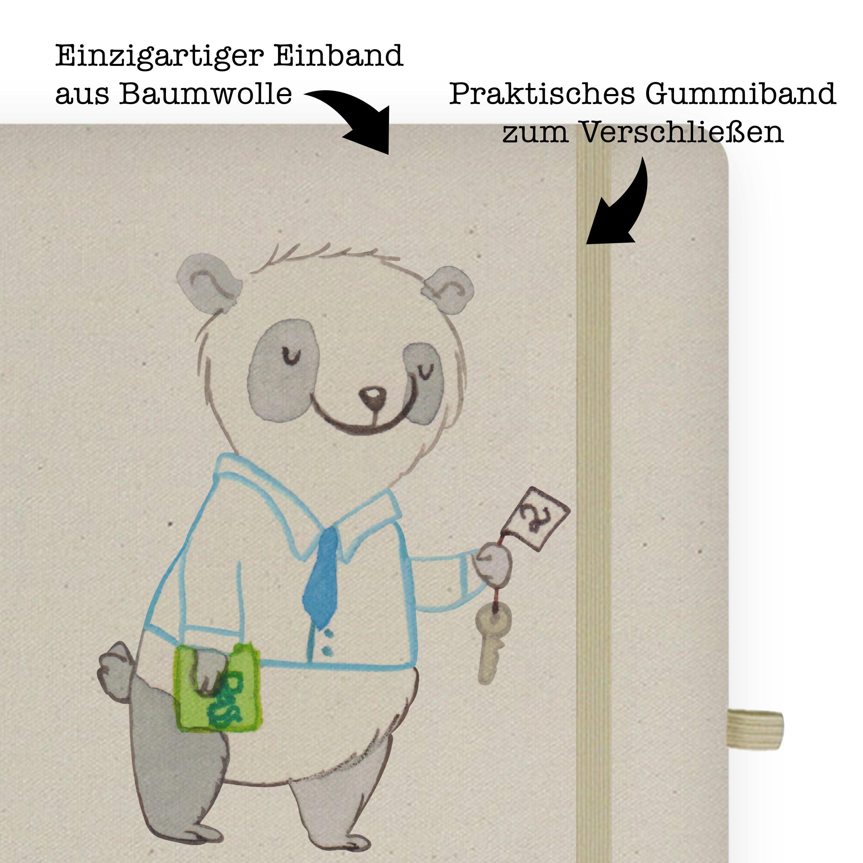 Transparent Mr. Panda - Mrs. Mr. Mrs. & & Herz Schreibheft, Notizbuch - Hotelkaufmann mit Panda Schenke Geschenk,