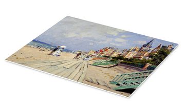 Posterlounge Forex-Bild Claude Monet, Strand von Trouville, Wohnzimmer Malerei