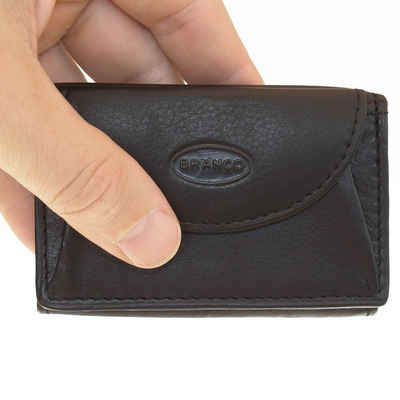 BRANCO Mini Geldbörse Kleine Geldbörse / Mini-Portemonnaie aus Leder, Schwarz, Branco 105