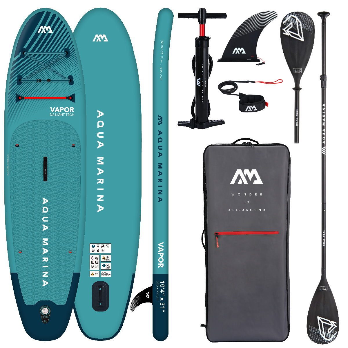 Aqua Marina SUP-Board AQUA MARINA VAPOR 10.4 iSUP Board Set aufblasbar Stand Up Paddle
