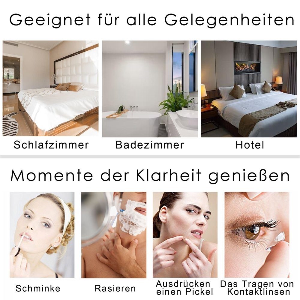 Feel2Home Kosmetikspiegel Makeup Spiegel Badspiegel Rasierspiegel Schminkspiegel Kosmetikspiegel (Stück, 1-St., Badspiegel), 10-facher Vergrößerung