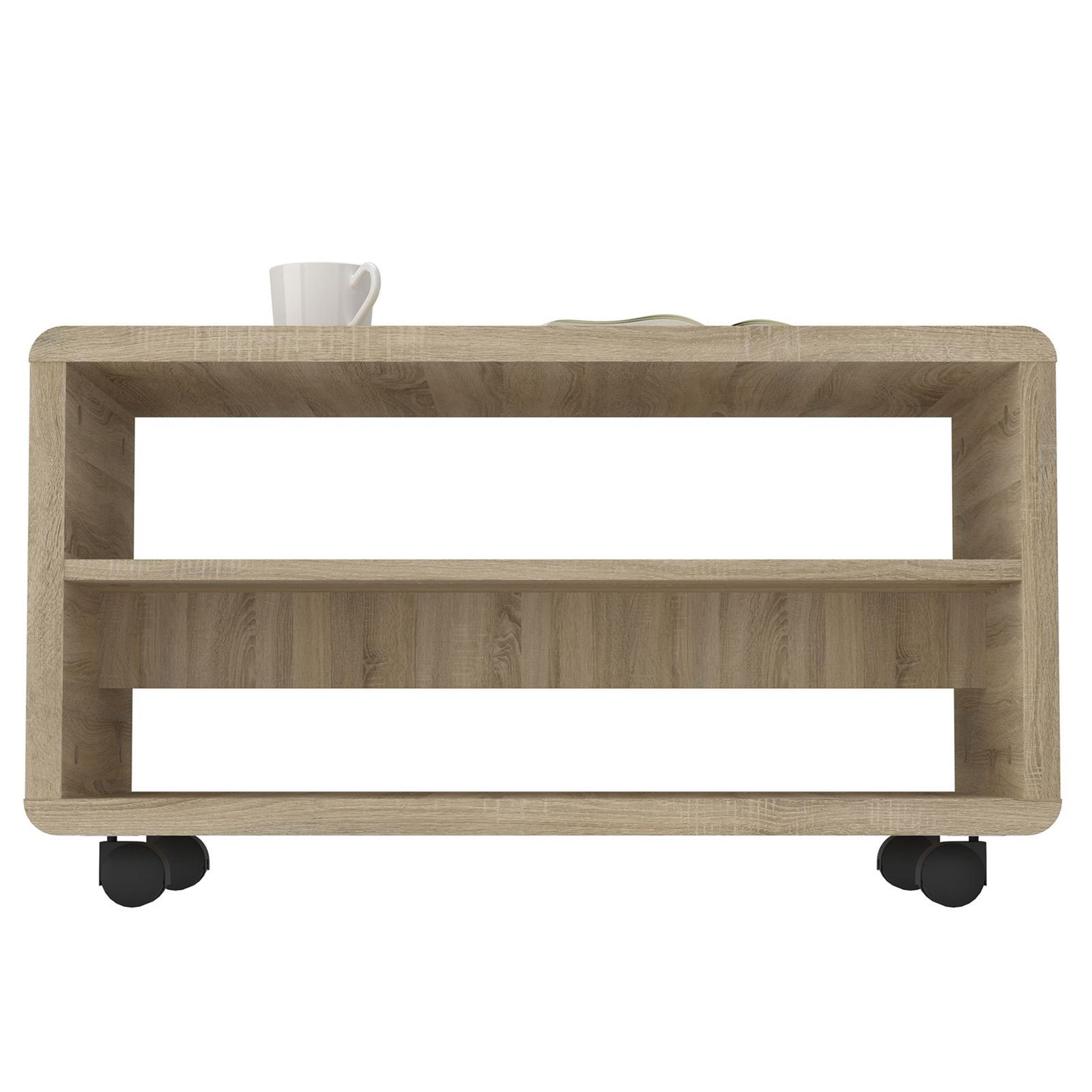 CARO-Möbel TV-Rack LUCY, TV Sonoma auf in 2 Bank und Möbel TV R MDF aus mit Ablagefächern Eiche