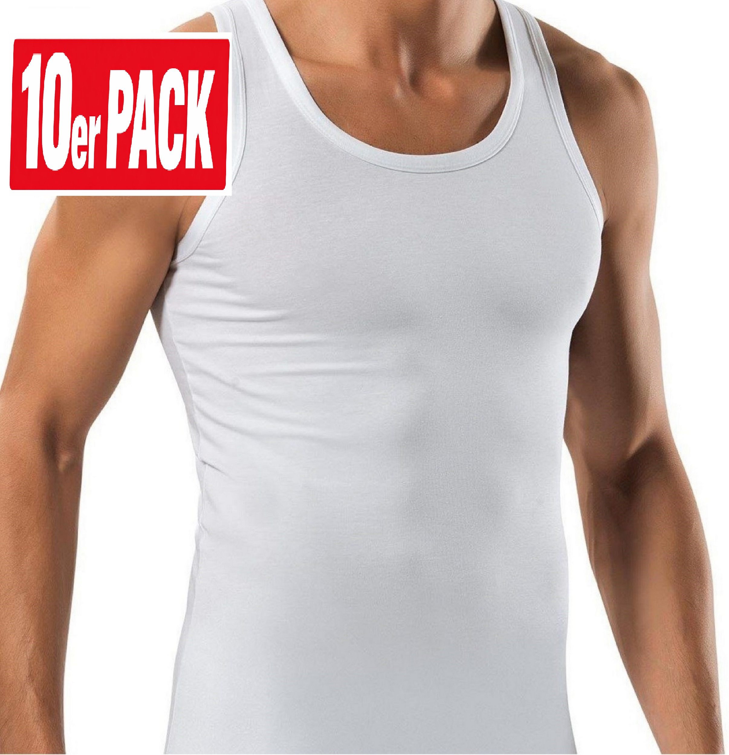 Berrak Collection Unterhemd Herren Unterhemden 10er Pack – Feinripp aus 100% Baumwolle (Spar-Set, 10-St., 10er-Pack) Premium Qualität