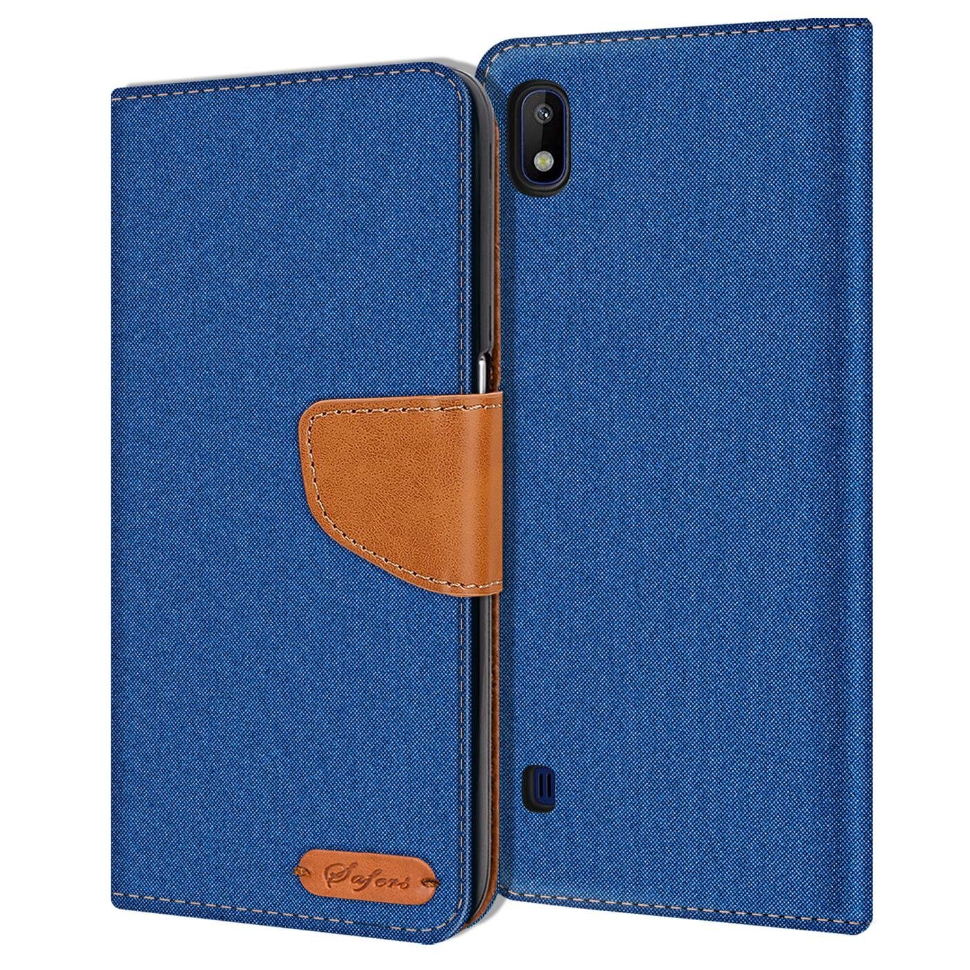 CoolGadget Handyhülle Denim Schutzhülle Flip Case für Samsung Galaxy A10 6,2 Zoll, Book Cover Handy Tasche Hülle für Samsung A10 Klapphülle