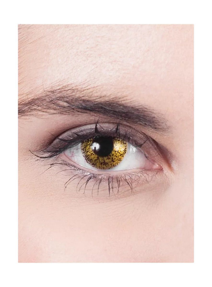Metamorph Motivlinsen Gold - Halloween Kontaktlinsen ohne Sehstärke, Weiche Jahres-Motivlinsen für fantastische Verwandlungen