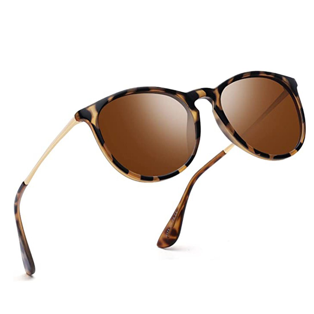 Haiaveng Sonnenbrille Sonnenbrille für Damen Polarisierte Sonnenbrille Rund  Retro Sonnenbrille für Damen und Herren Schutz Vintage