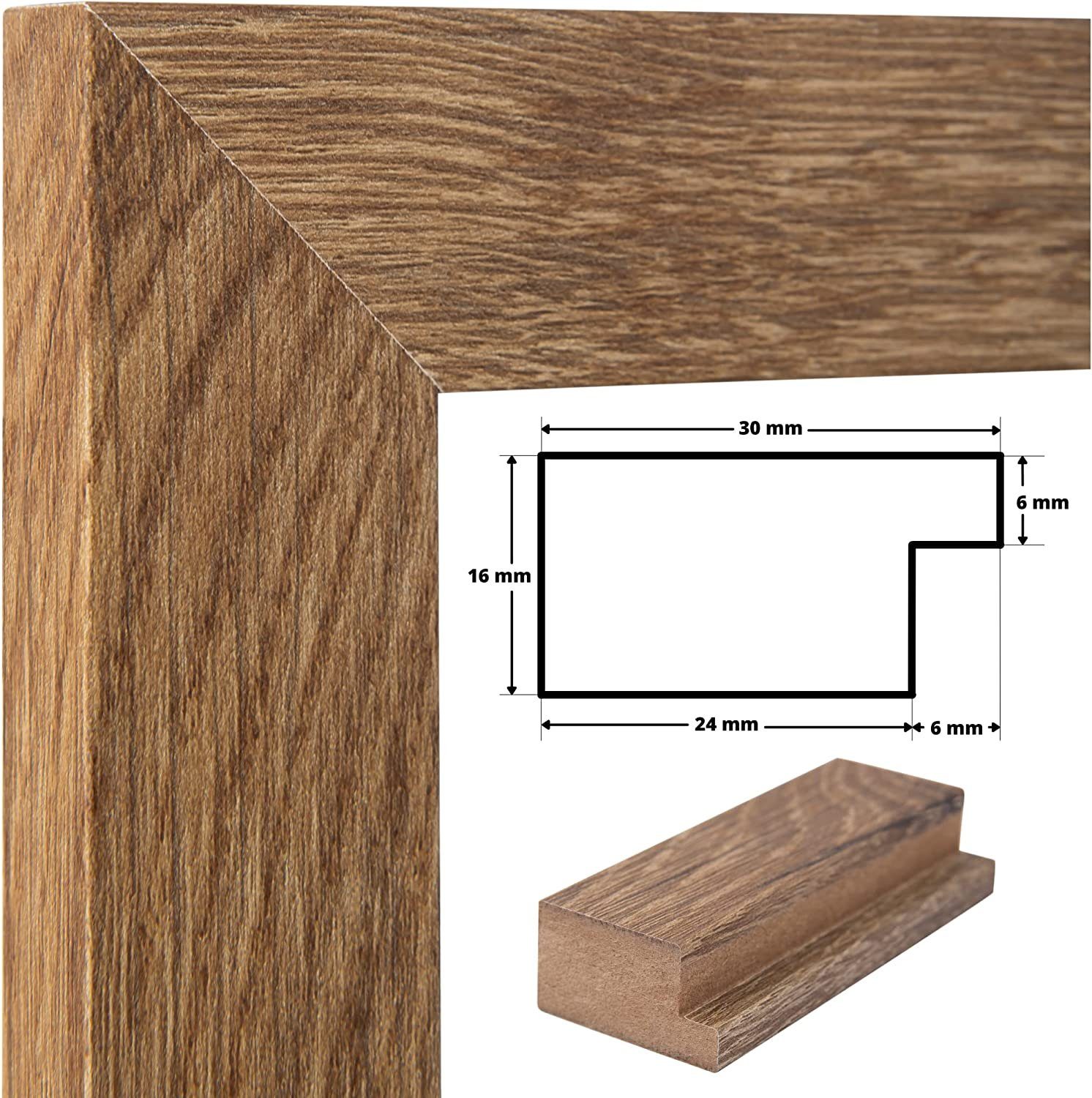 Clamaro Bilderrahmen Silber Gebürstet Collage nach Maß M3016, Holz – Bild 3 von 5