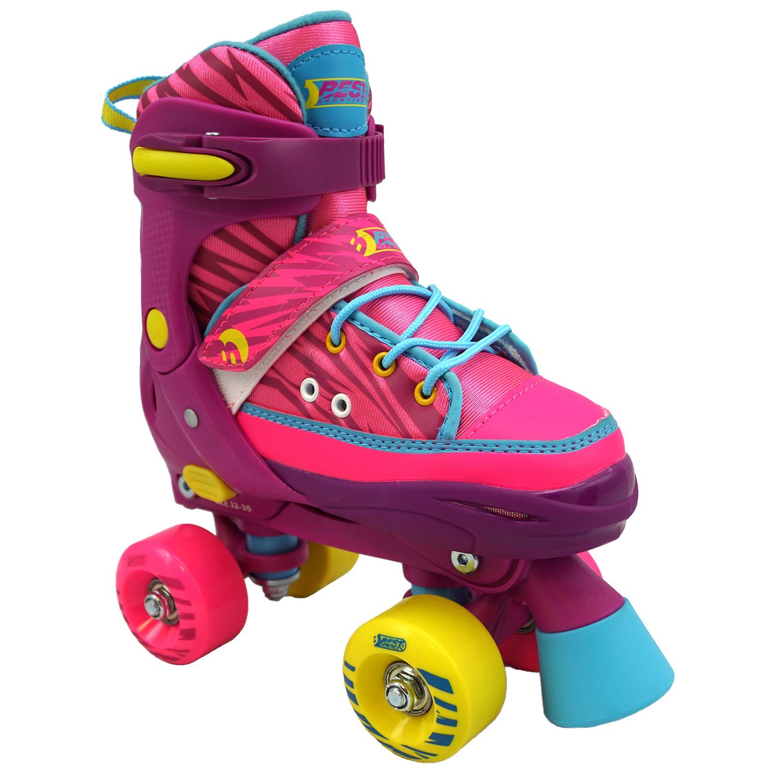 Best Sporting Rollschuhe Rollschuhe für Carbon, verstellbar, Kinder Größe Jugendliche, pink 7 ABEC und