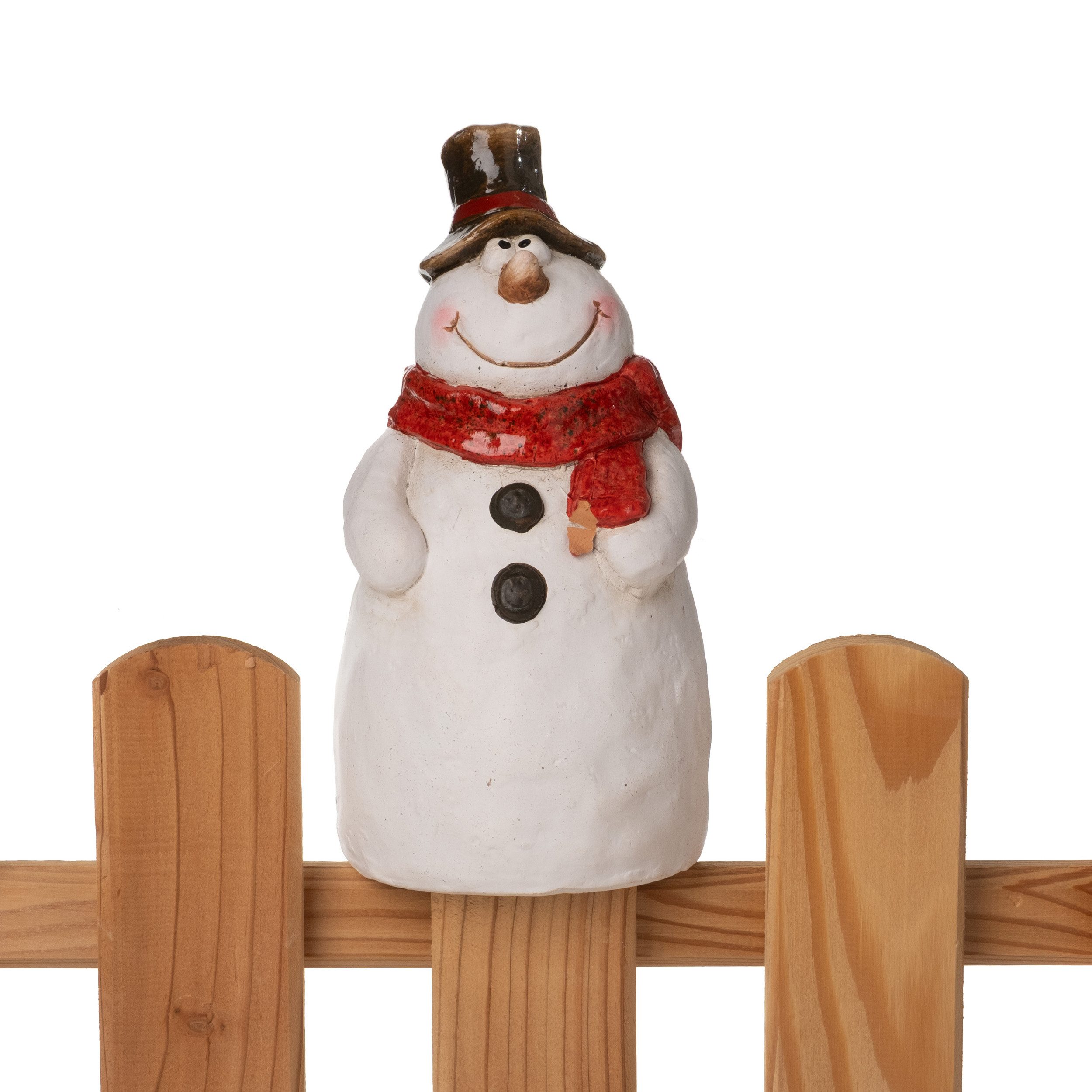 Annastore Dekofigur Zaunhocker Keramik Weihnachten Nikolaus Engel Elch Schneemann, Deko Figur für Zaun Regal Fensterbank Adventszeit
