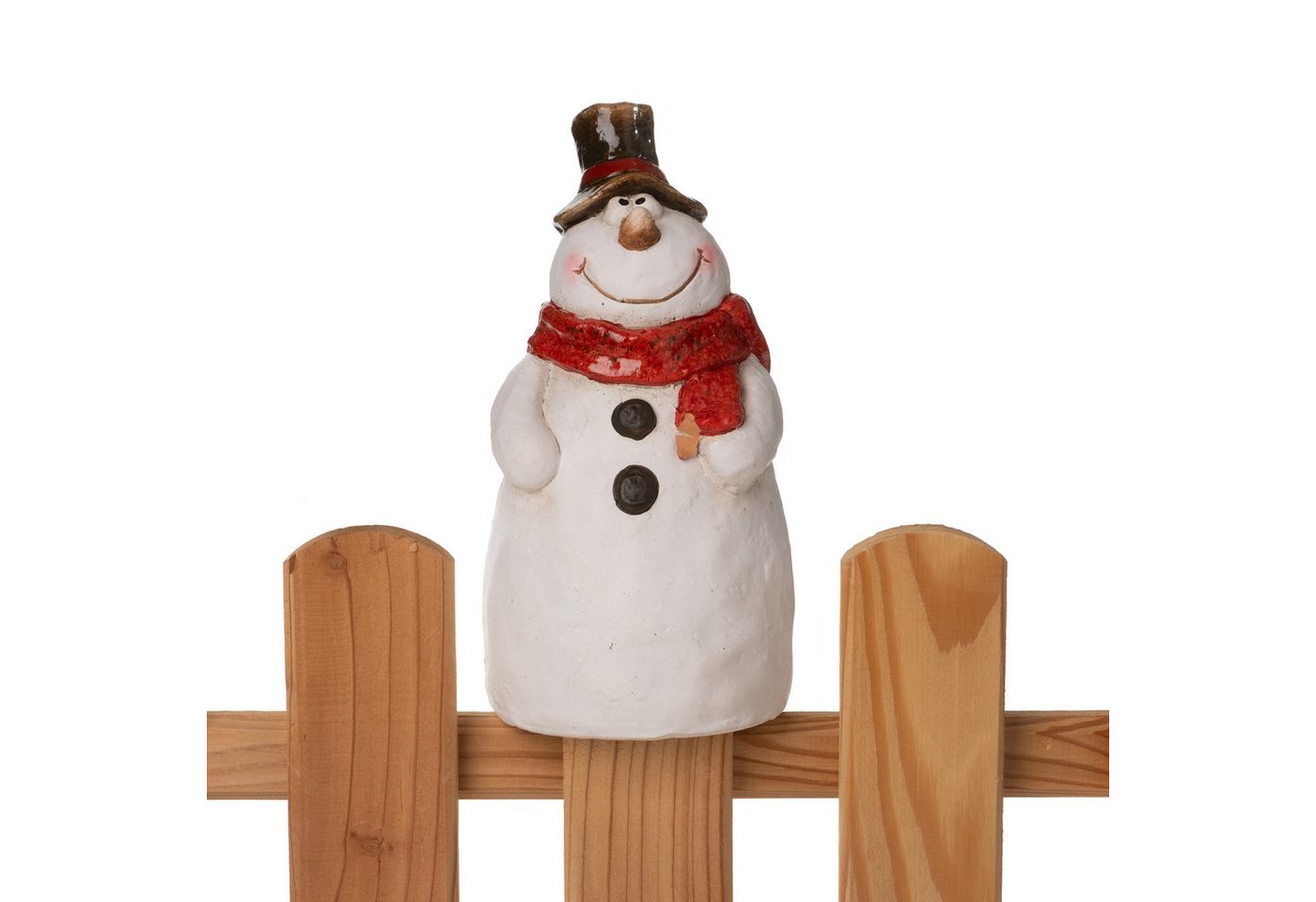 Annastore Dekofigur Zaunhocker Keramik Weihnachten Nikolaus Engel Elch Schneemann, Deko Figur für Zaun Regal Fensterbank Adventszeit