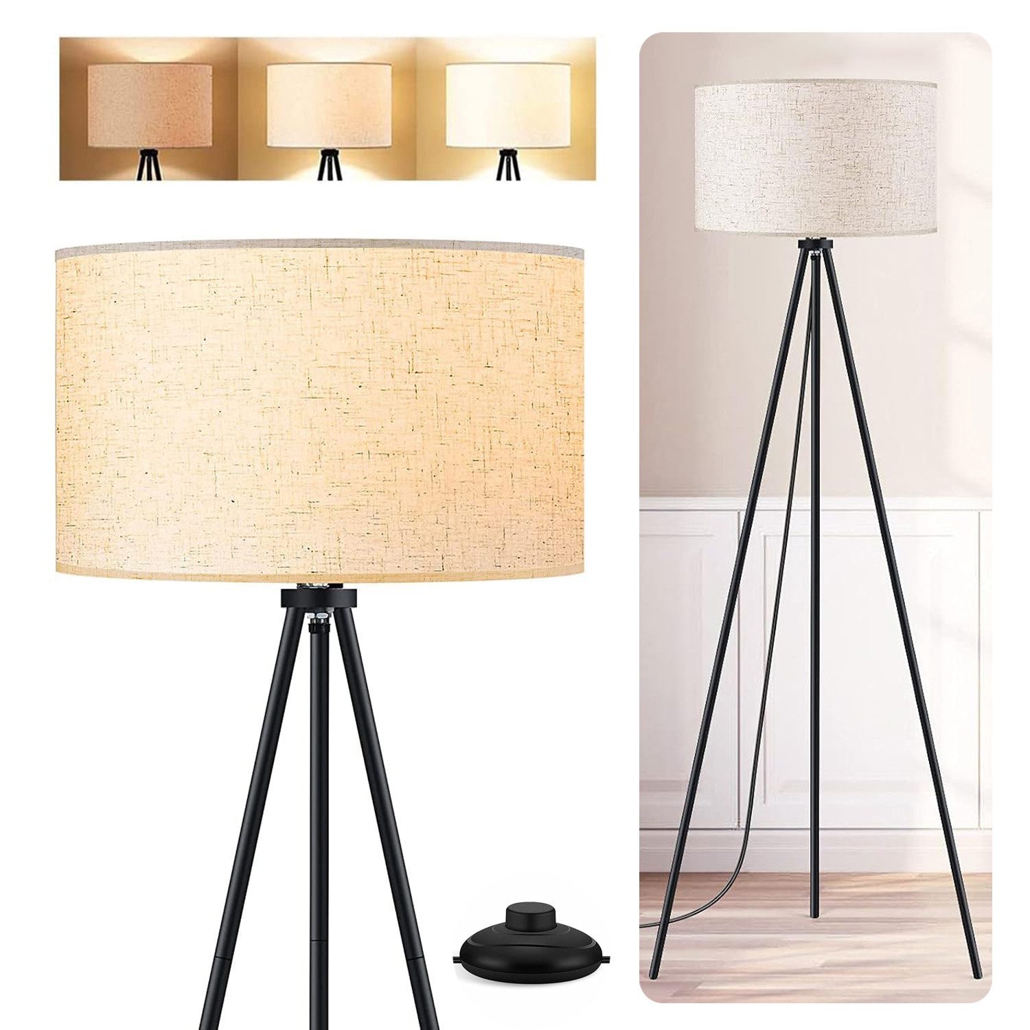 LMaxhome Stehlampe Stehlampe LED Dimmbar Dreibein günstig online kaufen
