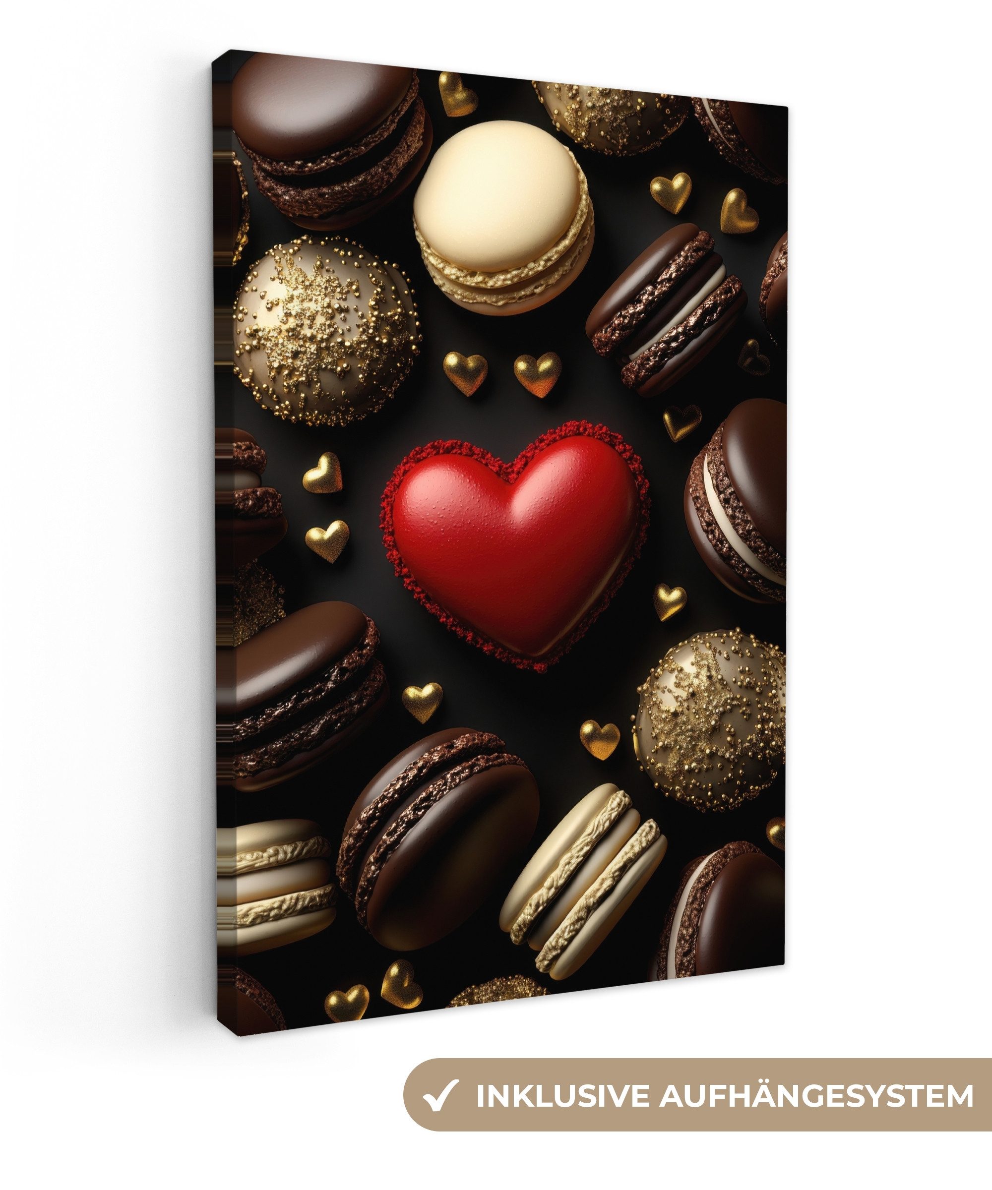 OneMillionCanvasses® Leinwandbild Makronen - Rot - günstig online kaufen