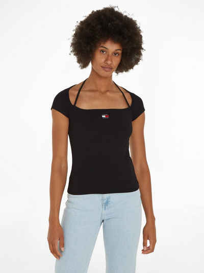 Tommy Jeans Curve T-Shirt TJW SLIM RIB BADGE STRAP SS EXT Große Größen