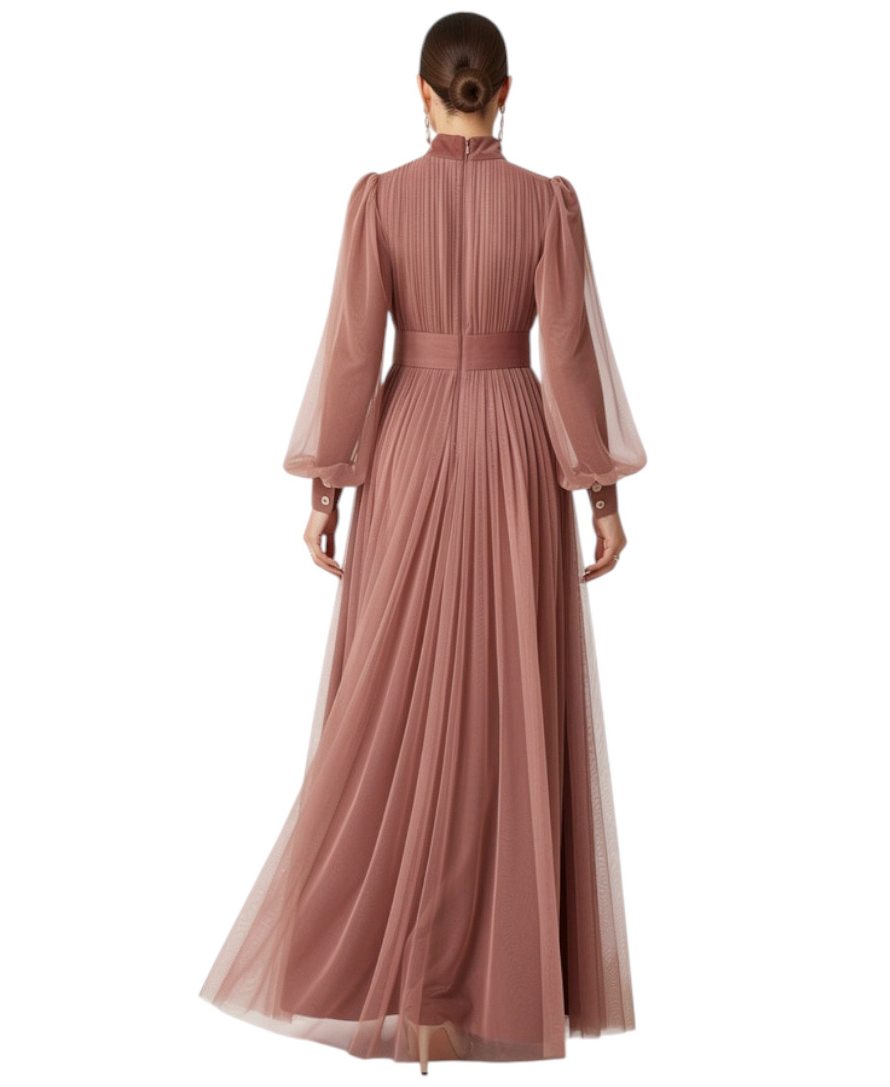 fashionshowcase Tüllkleid Damen Abendkleid Maxilänge Abaya-Stil - Modest Mo günstig online kaufen