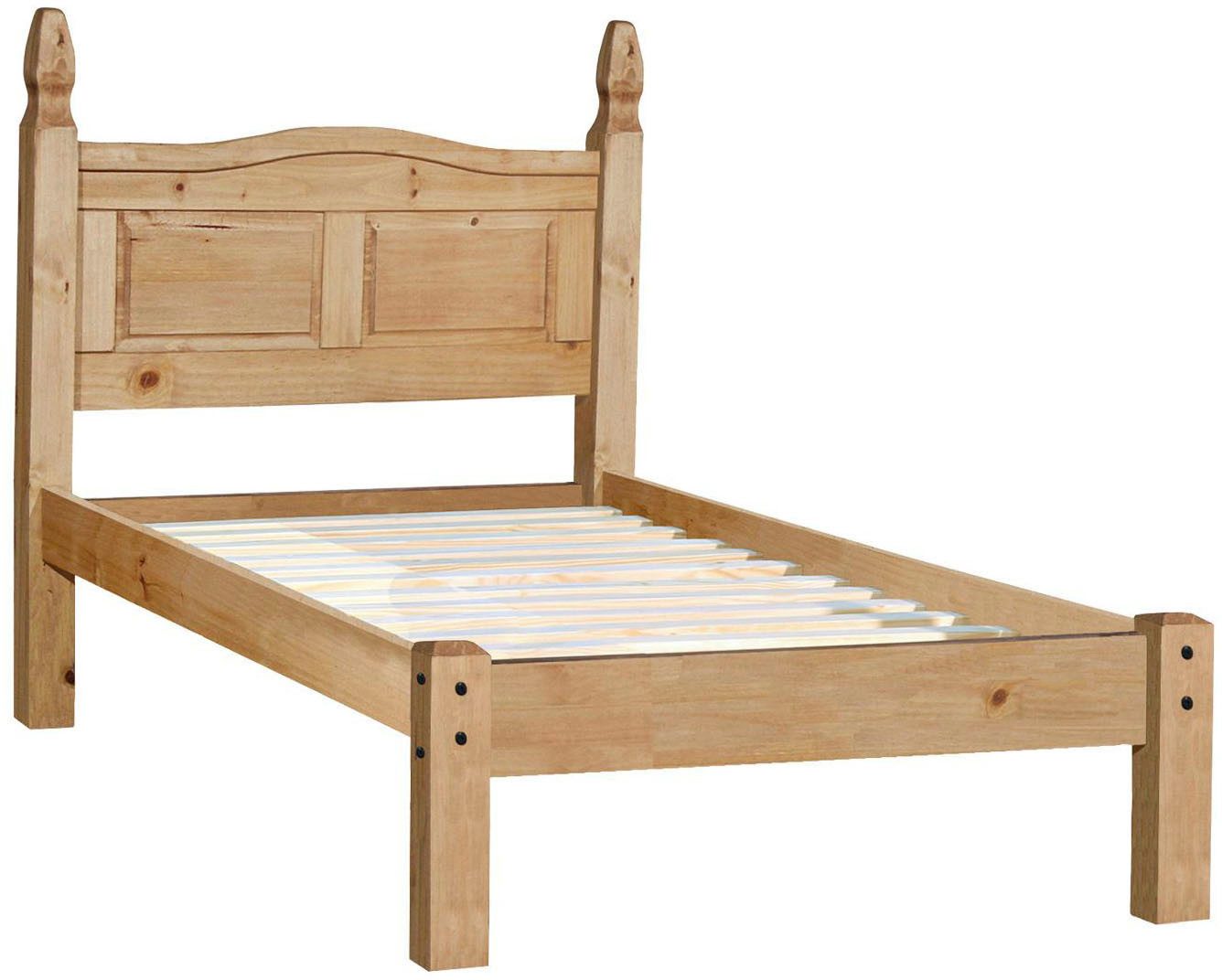 MÖBILIA Bettgestell (1-tlg), Holzoberfläche honigfarbend gewachst