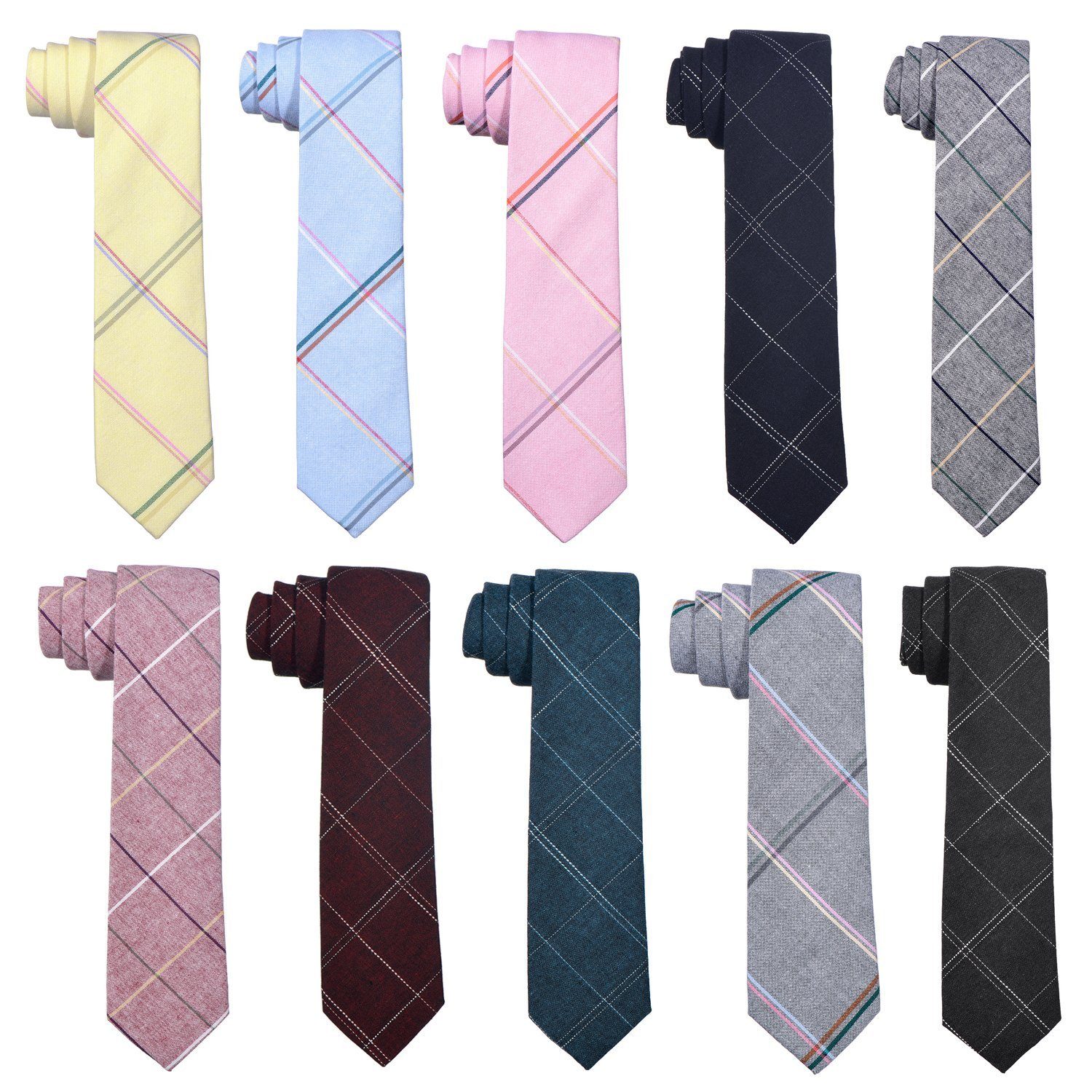 Krawatte) rot-weiß kariert gestreift DonDon für 1-St., 6 cm festliche 1x Herren Krawatte gestreift, oder Veranstaltungen Krawatte oder Büro (Packung, Baumwolle,