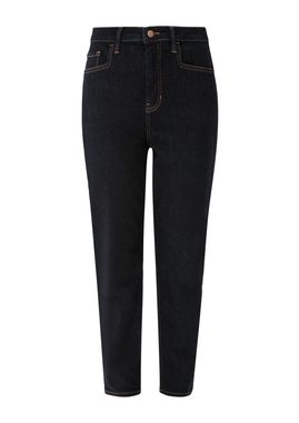 s.Oliver 7/8-Jeans Ankle-Jeans Mom / Relaxed Fit / High Rise / Tapered Leg Leder-Patch, Kontrastnähte