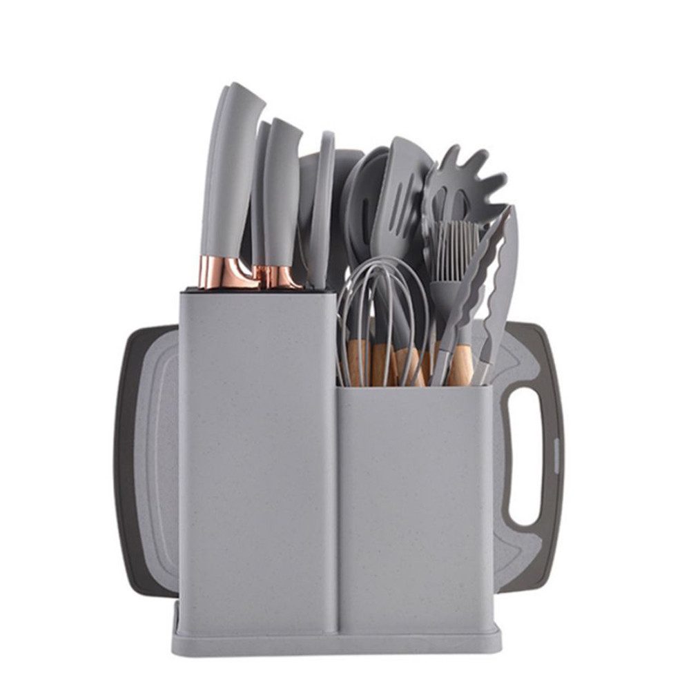 FANNOU Kochbesteck-Set, 19-tlg Silikon-Küchenutensilien Set, hitzebeständig, antihaftend