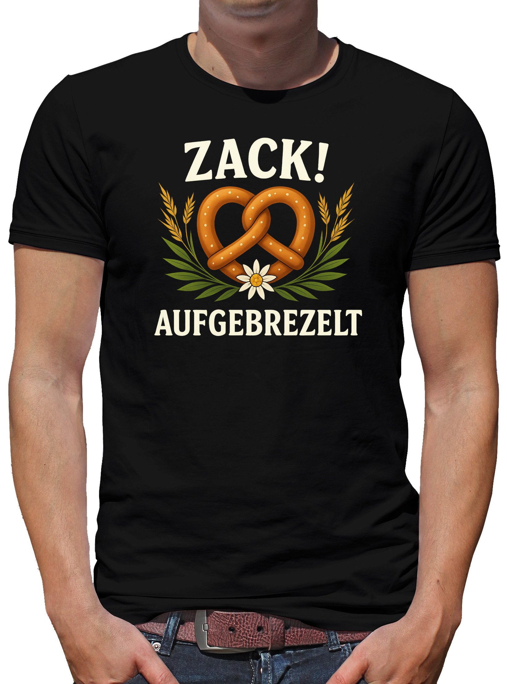 TShirt-People Print-Shirt Zack, Aufgebrezelt