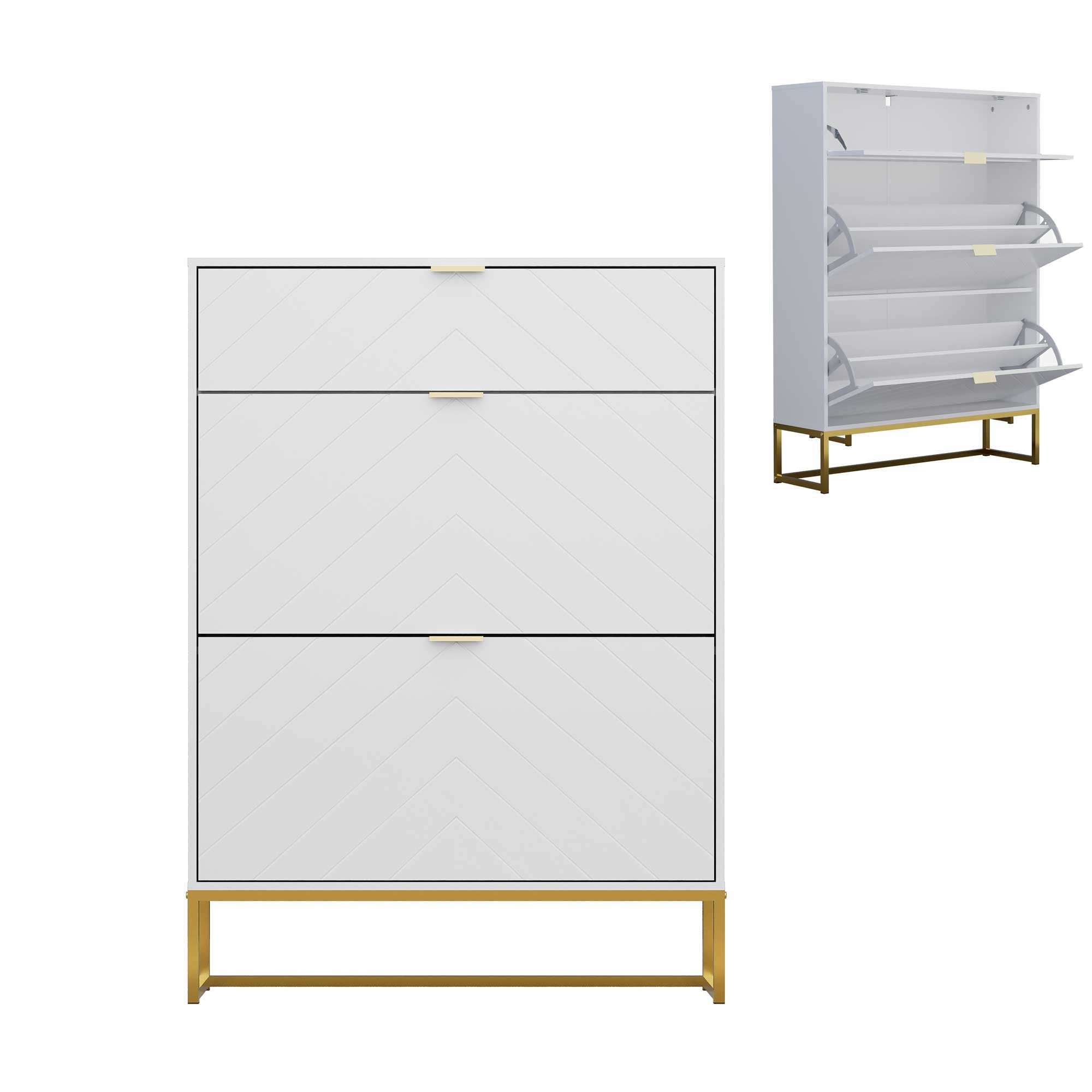 UEV Schuhschrank mit 2 Klappen Schuhregal Schukipper schmal (für 16 Paar Sc günstig online kaufen