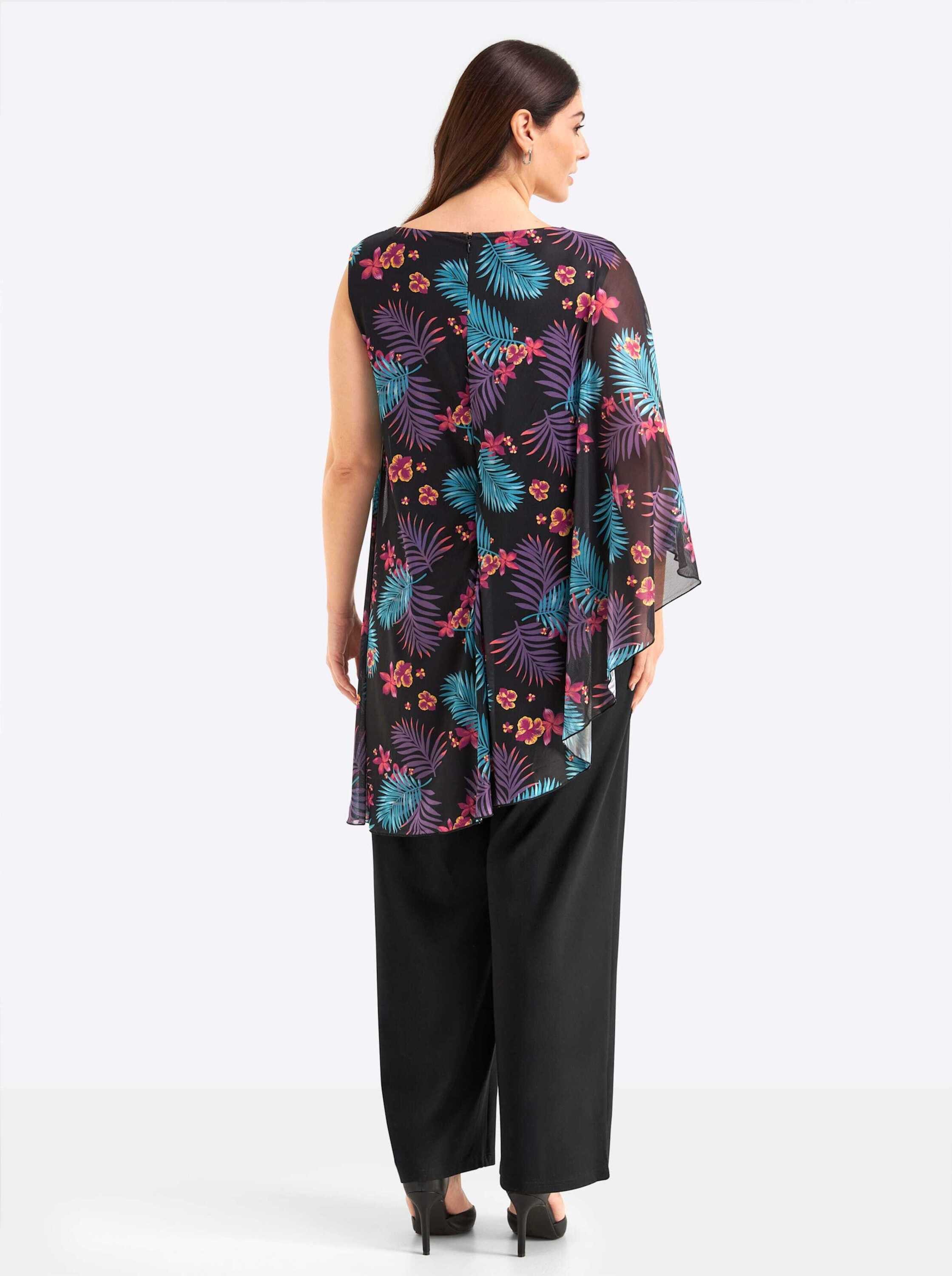Sheego Jumpsuit Jumpsuit Ärmellos Innenbeinlänge ca. 80 cm