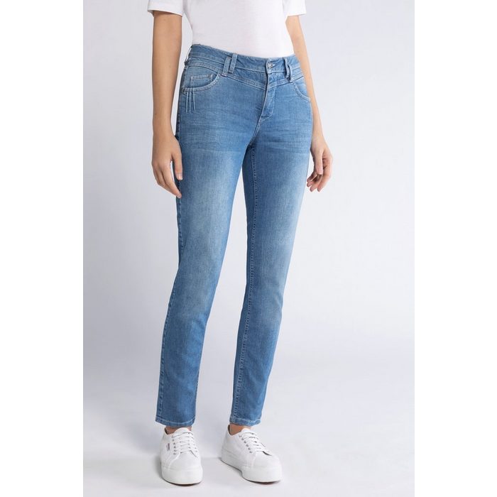 Gina Laura Regular-fit-Jeans Jeans Tina gerade 5-Pocket-Form Ziernähte