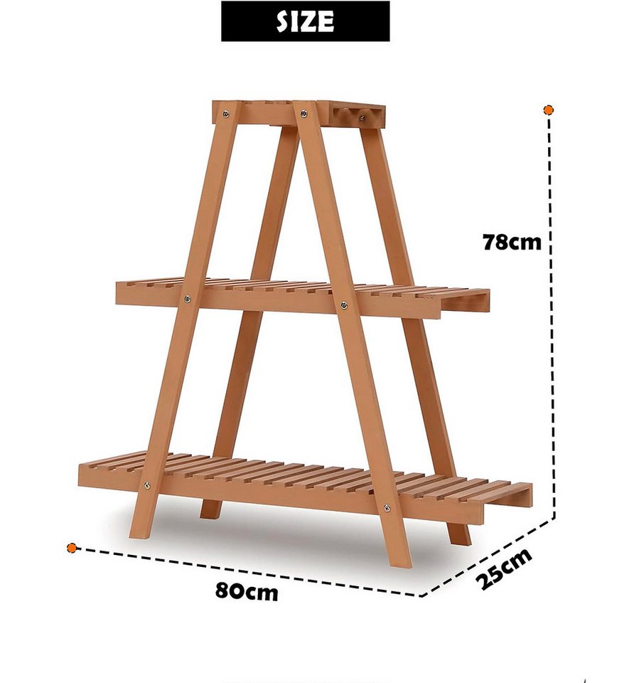 Thumbnail - Happy Home Spalier Pflanzenregal Holz, 3-stufiges Blumenregal für Indoor und Outdoor