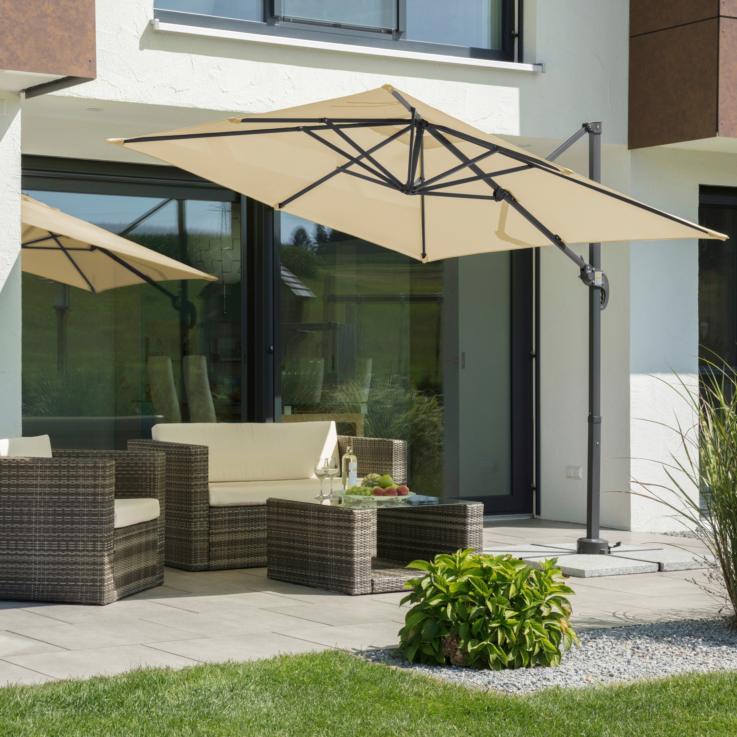 Schneider Schirme Ampelschirm Rhodos Junior, LxB: 230x230 cm, mit Schutzhülle, ohne Wegeplatten