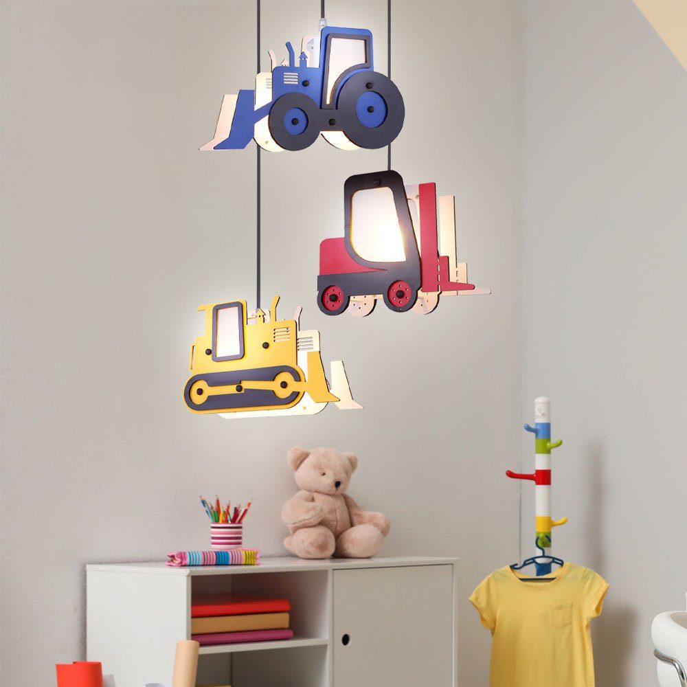 Stapler LED Zimmer Pendelleuchte, Jungen Lampe Pendel Traktor Leuchte Kinder etc-shop Farbwechsel, Leuchtmittel Warmweiß, inklusive,