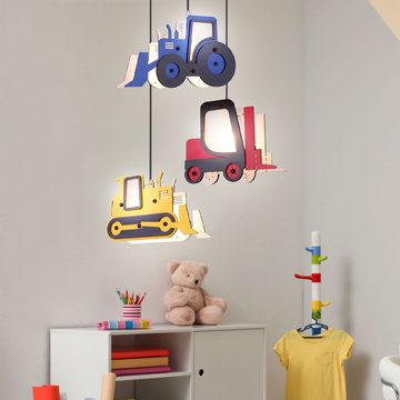 etc-shop LED Pendelleuchte, Leuchtmittel inklusive, Warmweiß, Farbwechsel, Pendel Leuchte Traktor Stapler Jungen Kinder Zimmer Lampe