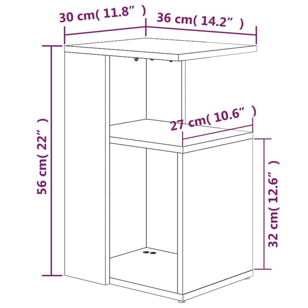 Sonoma 3007977 (LxBxH: Grau aus Beistelltisch 30x36x56 möbelando in Holzwerkstoff cm),