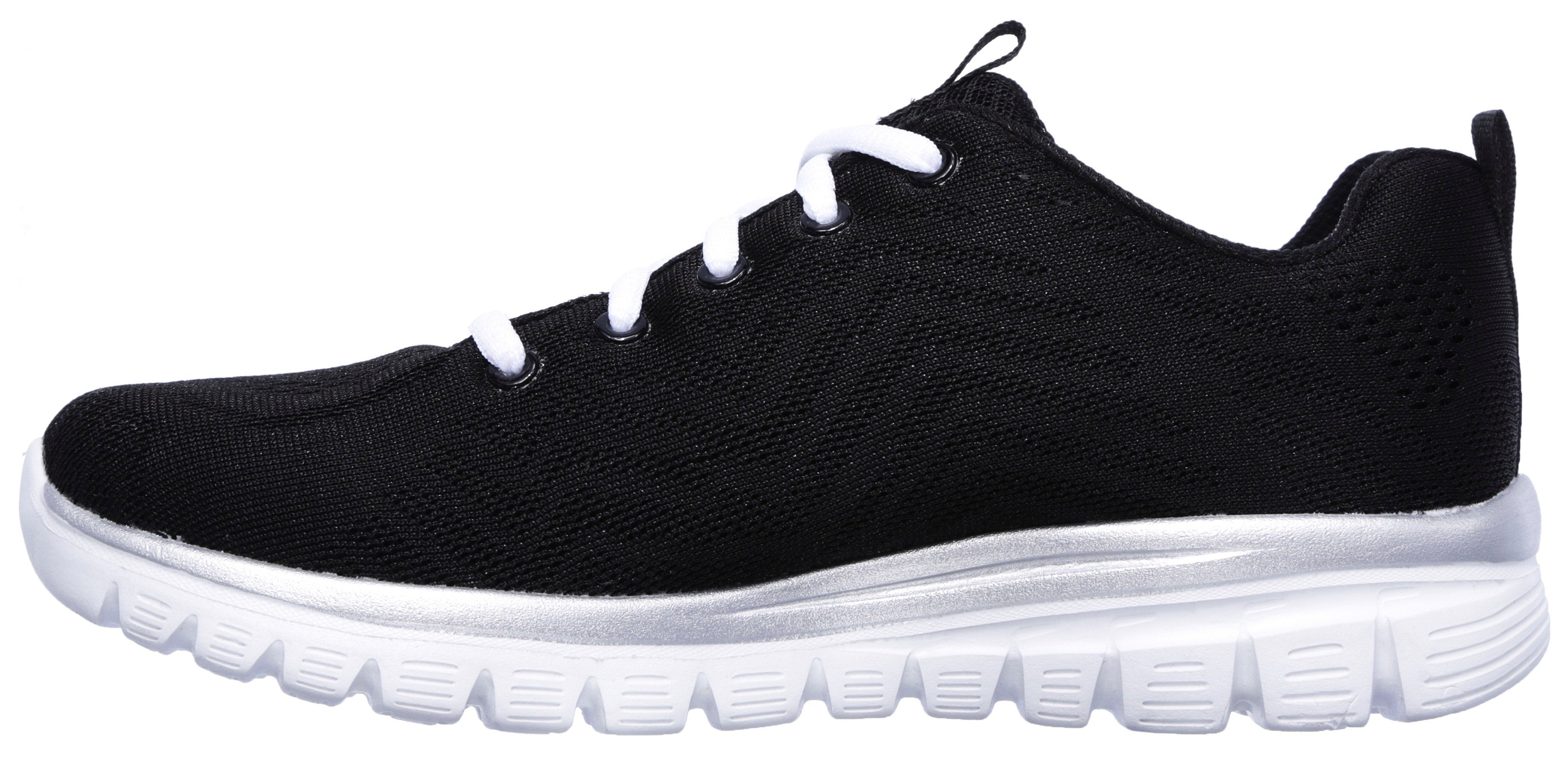 Skechers Sneaker Connected Memory Dämpfung mit Graceful Foam Get schwarz-weiß - durch
