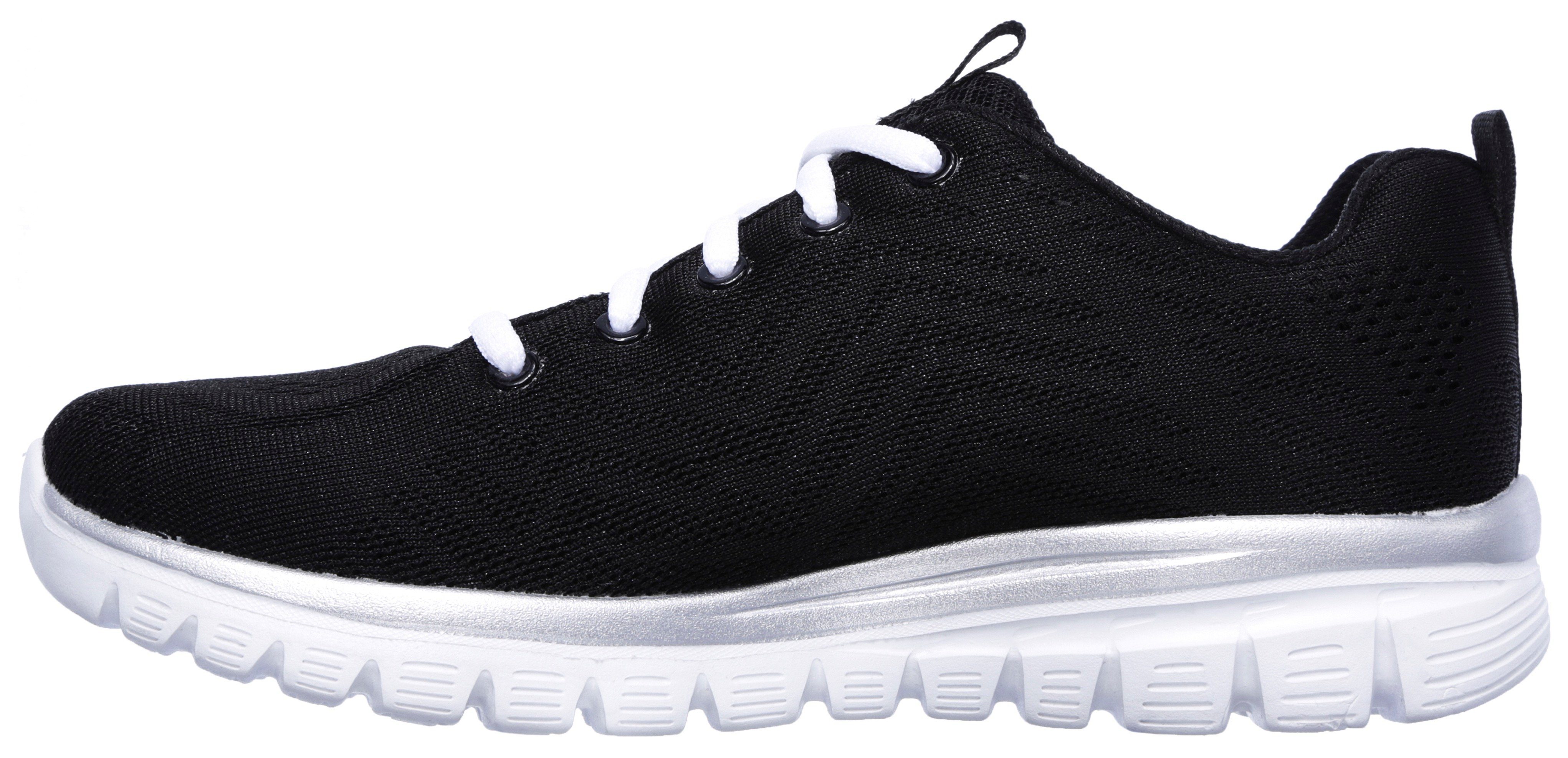 - Get Connected Skechers schwarz-weiß durch mit Graceful Dämpfung Memory Sneaker Foam