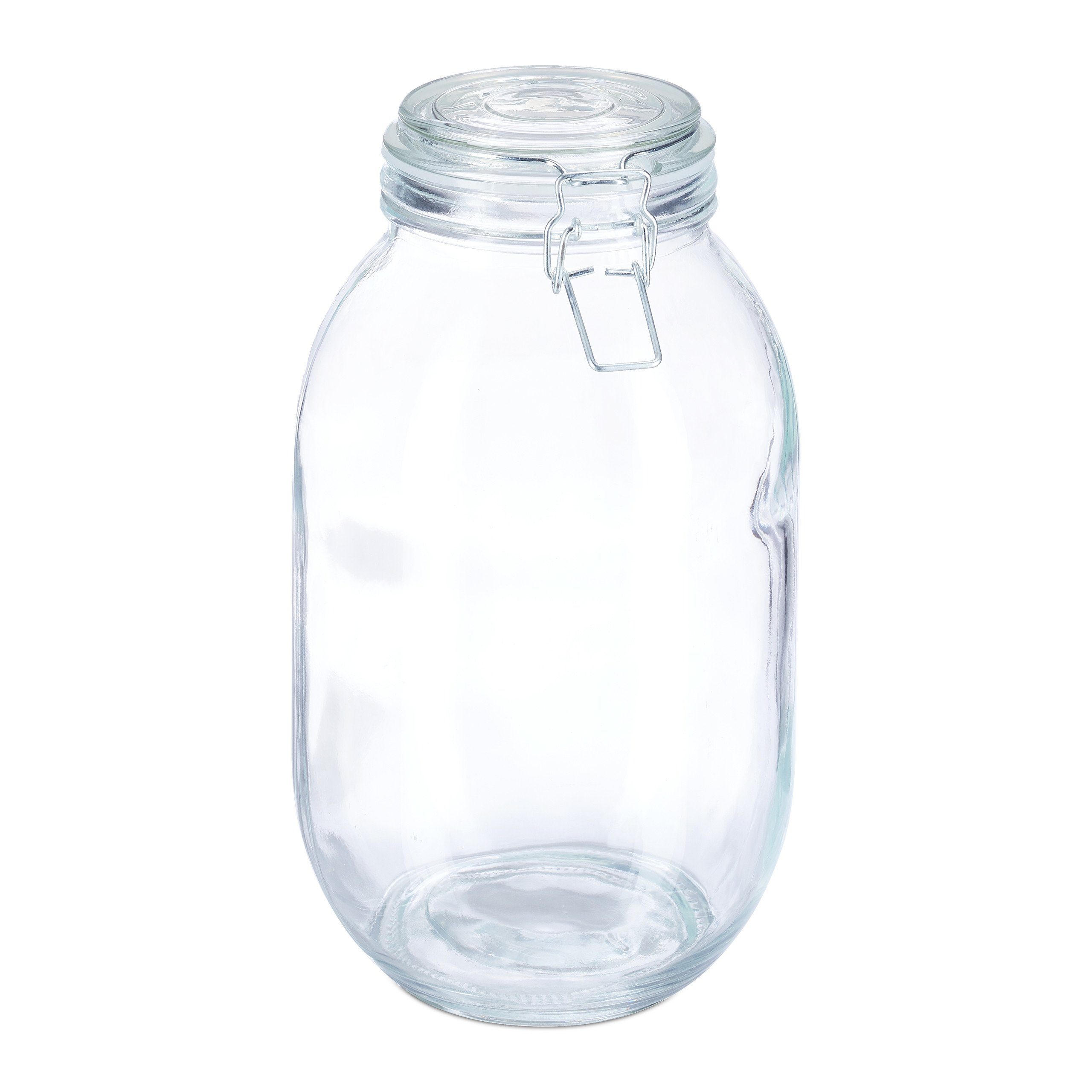 Glas Einmachglas Liter, relaxdays 3 Einmachglas