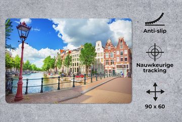 MuchoWow Gaming Mauspad Kanal - Amsterdam - Niederlande (1-St), Büro für Tastatur und Maus, Mousepad Gaming, 90x60 cm, XXL, Großes