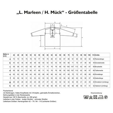 modAS Langarmhemd Unisex Fischerhemd "H. Mück" - Finkenwerder Hemd Baumwolle gestreift