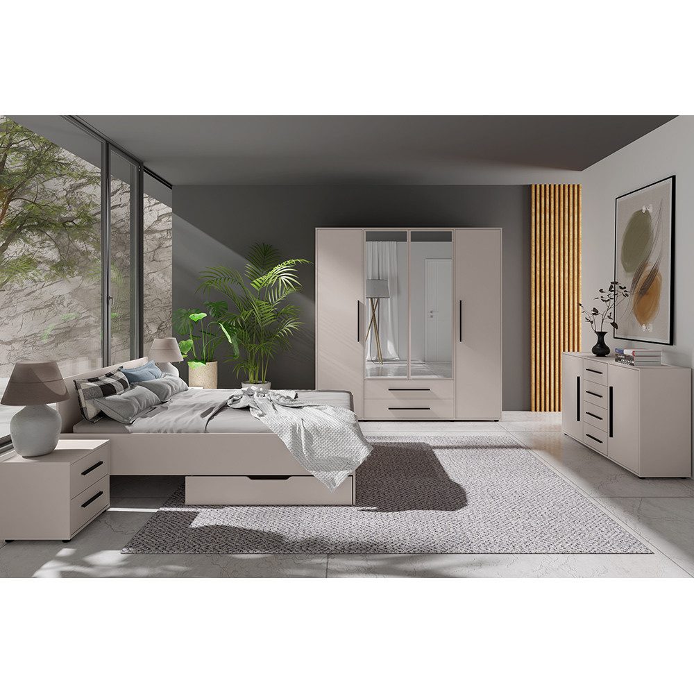 Lomadox Schlafzimmer-Set MOLLERUSA-132, (Spar-Set, 7-tlg., Bett Kleiderschr günstig online kaufen
