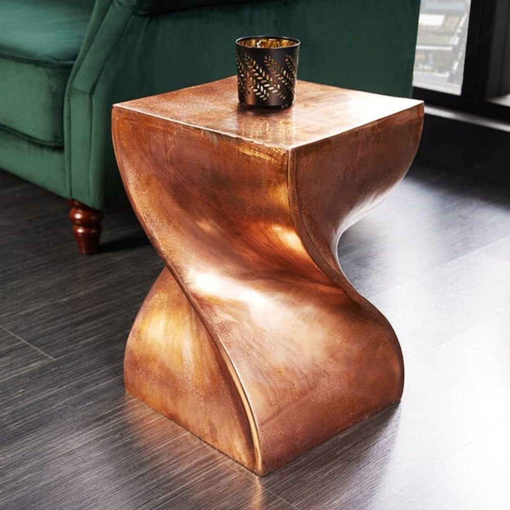 LebensWohnArt Couchtisch Design Beistelltisch GIRO Aluminium 45cm kupfer