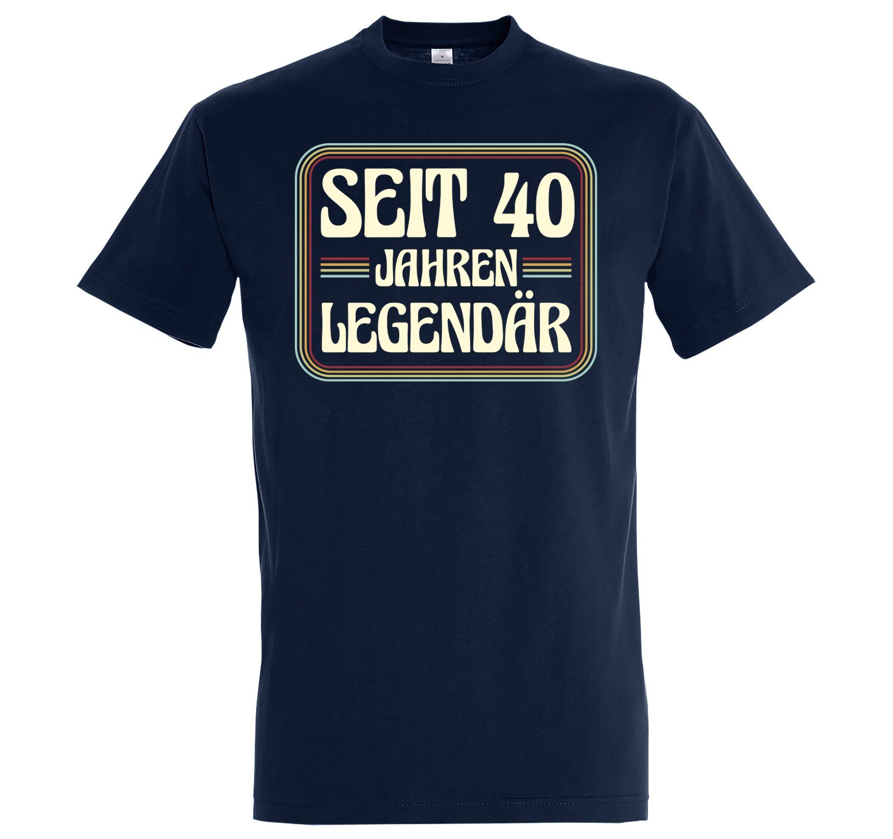 Youth Designz T-Shirt Seit 40 Jahren Legendär Herren Shirt mit Trendigem Frontdruck Navy