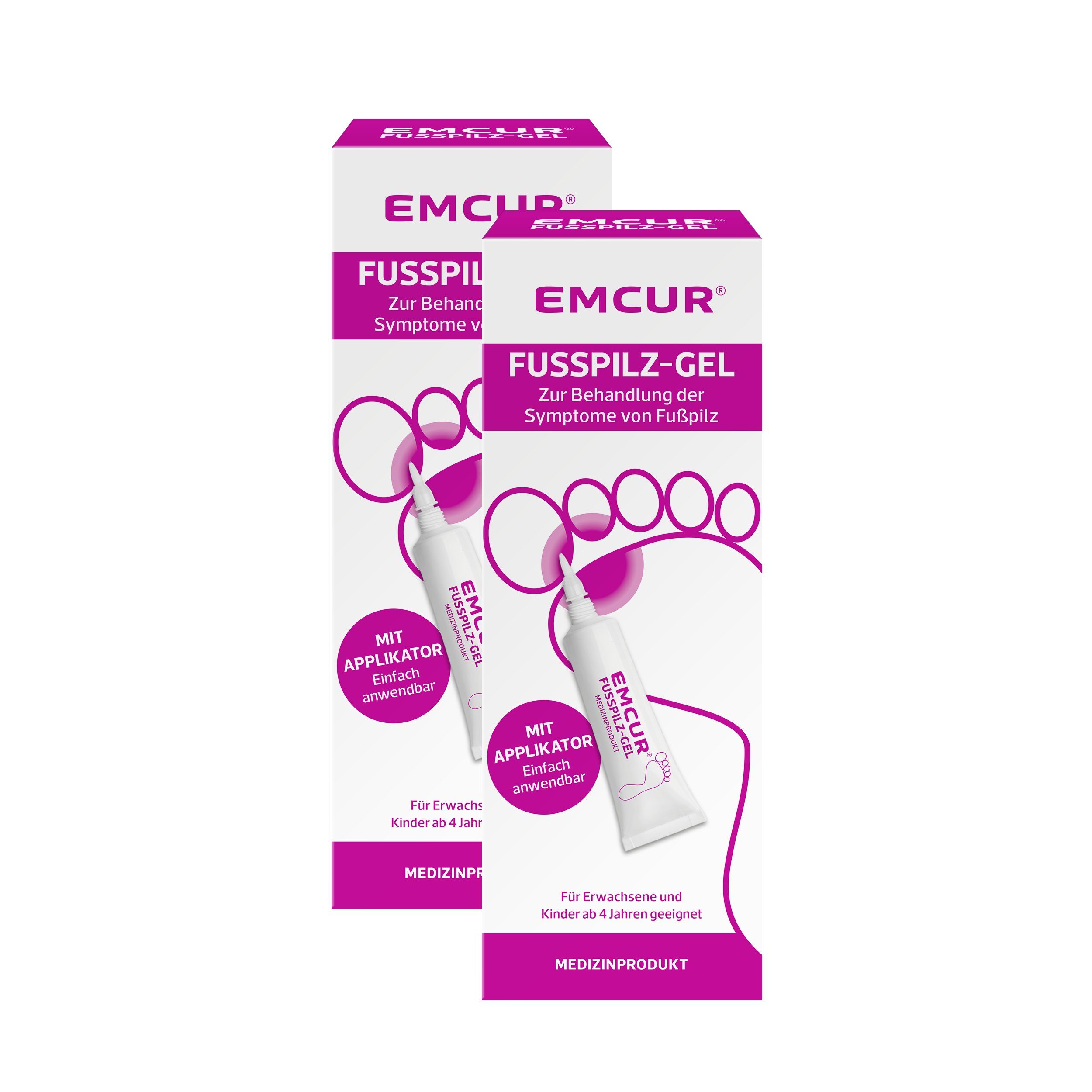 EMCUR Fußgel Fußpilz-Gel, Behandlung gegen Fußpilz, mindert Juckreiz und Rötungen, 2 x 15 ml