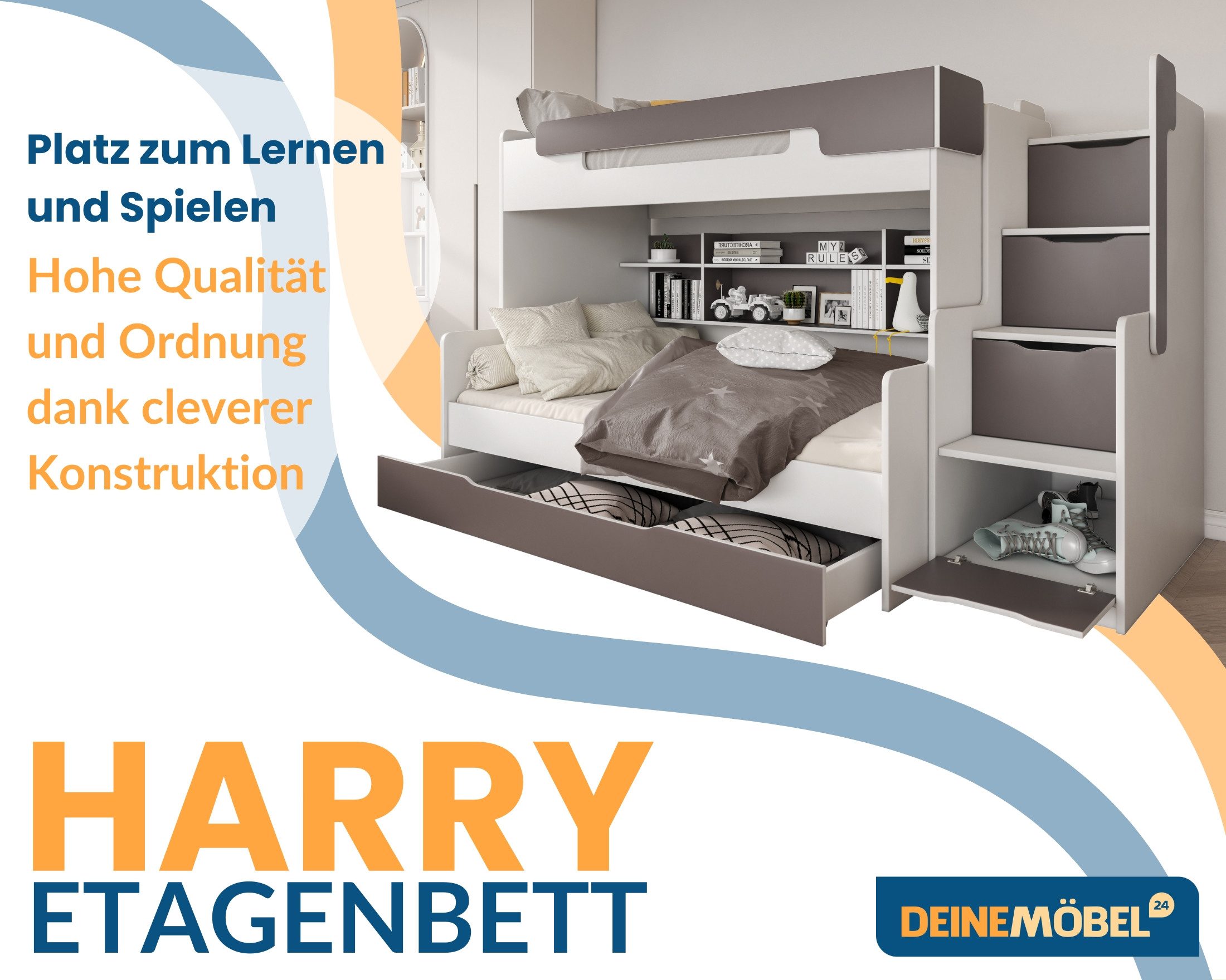 Deine Möbel 24 Funktionsbett HANNA Etagenbett günstig online kaufen