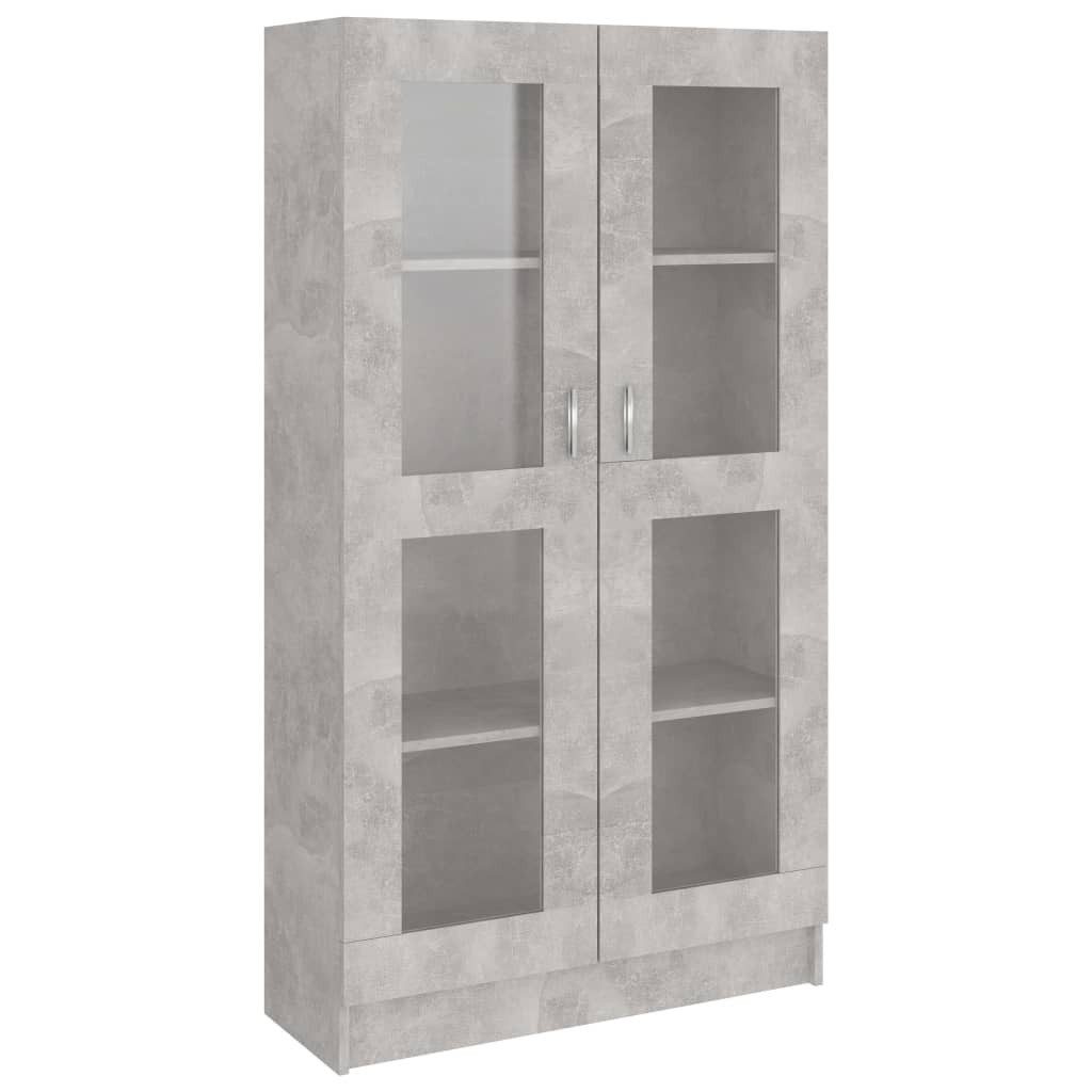 vidaXL Standvitrine Vitrinenschrank Betongrau 82,5x30,5x150 cm günstig online kaufen