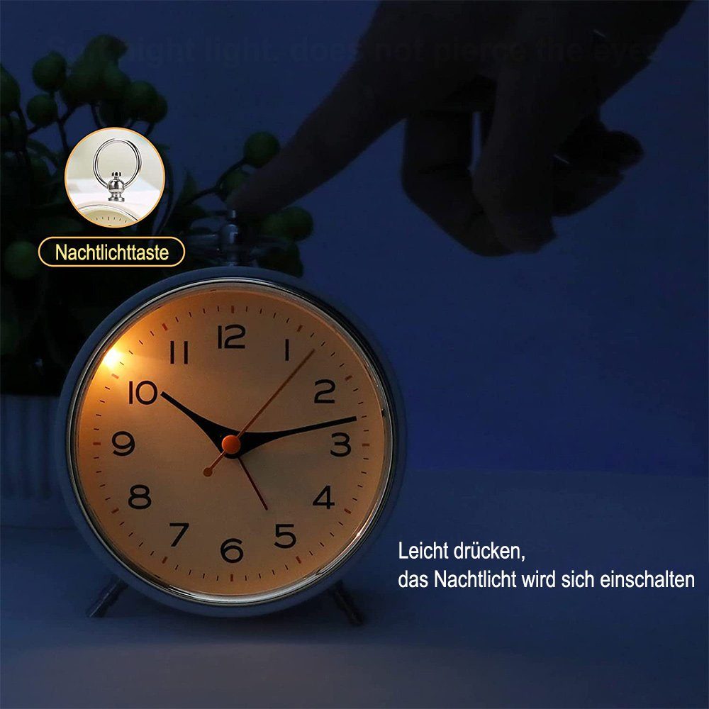 Wecker Wecker Retro-Wecker, Uhr GelldG runder mit batteriebetriebene Nachtlicht,