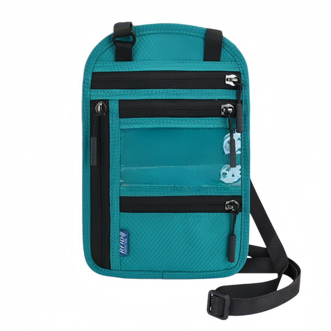 FOUORTUNATE-BEE Umhängetasche RFID Brustbeutel Reisetasche Geldbörse Schultertasche Unisex, Reise Brusttasche für Pass Karten Handy Urlaub …